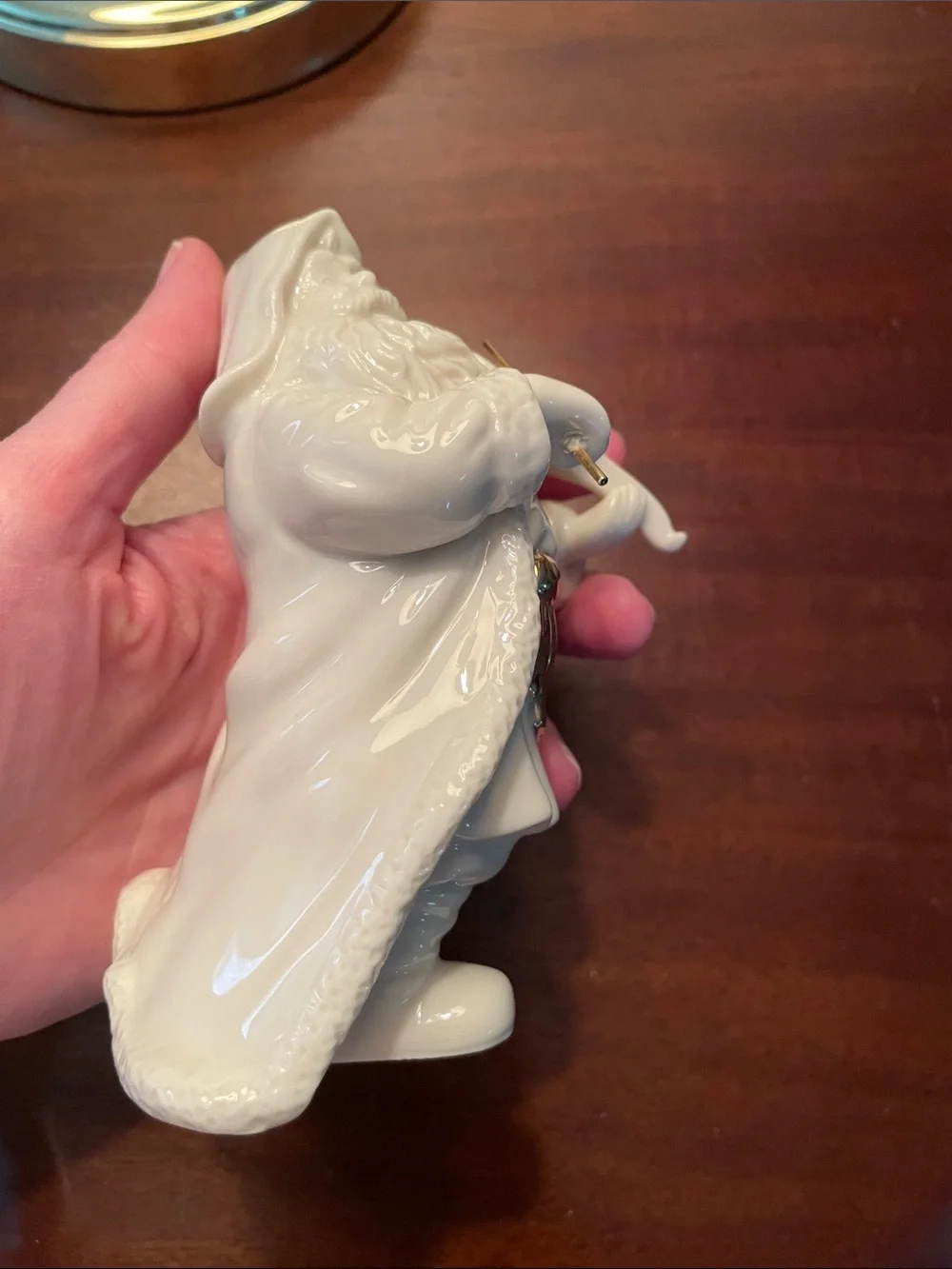 Lenox Glossy Cream Santa Figurine with Gold accents - Santa playing Violin | EUC